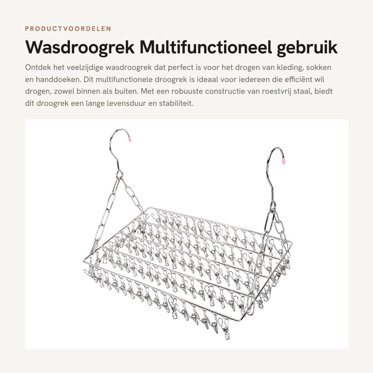 Dailygoods- Wasdroogrek Roestvrij Staal - Multifunctioneel Droogrek - Inklapbaar - Verstelbaar - Kledingrek - Lange Levensduur — afbeelding 1