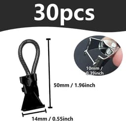 Handdoek Hangers - Keukenclips - Keuken Organiseren - Zachte Grip - 30 Stuks - Zwart — thumbnail 5