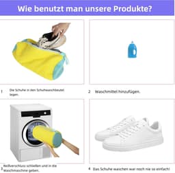 Dailygoods- Schoenwaszak Set van 2 - 360° Reinigingssysteem - Schokabsorberend - Geluidsreducerend - Herbruikbaar - Voor sportschoenen/casual schoenen - Schoenreiniger — thumbnail 3