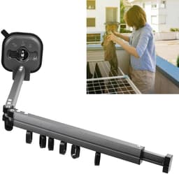 Dailygoods- Droogrek Intrekbaar - Wandmontage - Opvouwbaar - Ruimtebesparend - Zuignaptechnologie - Aluminiumlegering 92cm - Wasrek — thumbnail 2