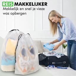 Travelhawk Schoenzakken - 5 Stuks - 30x40cm - Schoenopbergzakken voor op reis - Transparant — thumbnail 3