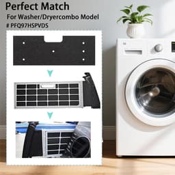 7-delige wasmachine- en drogercombinatie, inclusief verdikte pluizenfiltervervangingsset met reinigingsset voor de afvoer van de droger, pluizenfilter geschikt voor GE wasmachines en drogers met sponsfilter. — thumbnail 5