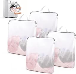 Waszakken Set van 4 - Netten voor Wassen van Ondergoed, Sokken en Tights - Ideaal voor de Wasmachine en Reisgebruik - 50x60cm Met Handvatten — thumbnail 1