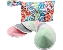 Cosensi - Wasbare Borstcompressen - Borstvoeding Pads - Comfortabel en Herbruikbaar - Pastel Touch - Ideaal voor Moeders - Set van 10 Stuks