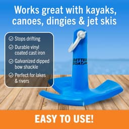 Rivieranker Boot - Paddenstoelanker Kajak - Voorkomt Afdrijven - Vinylgecoat Gietijzer - 36 kg Kleine Boten - Blauw — thumbnail 2