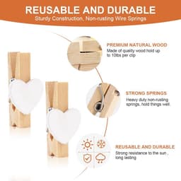 Mini Wasknijpers Hout 90 Stuks - Decoratieve Fotoclip Ster Design - 3,5 cm Compact & Duurzaam - Voor Fotowand, Knutselen & Cadeau Decoratie - Kleine Knijpers, Houten Clips, Fotohouders — thumbnail 3