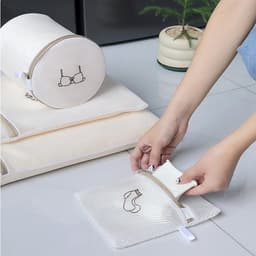 Set van 3 wasnetten voor voorzichtig wassen en opbergen van lingerie, sokken en ondergoed met ritssluiting — thumbnail 2
