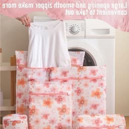 Set van 4 wasnetten met rits, herbruikbare waszakken voor de wasmachine in 4 maten, ideaal voor delicate kleding, blouses en sokken — thumbnail 3