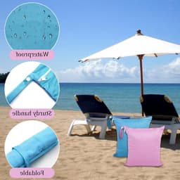 Waterdichte Tas voor Vuile Kleding, Herbruikbare Waszak voor Sport, Zwemmen en Vakantie, 28 x 30 cm, 2-Pack (Blauw & Roze) — thumbnail 4
