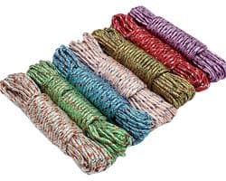 Waslijnen - Drooglijnen - Buiten Droge Kleding - Antislip Nylon Materiaal - 2 Stuks 9 Meter - Willekeurige Kleur