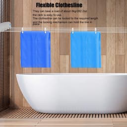 MTTproducts- Waslijn Uittrekbaar 3,75 m - Telescopische Wandhouder - Ruimtebesparend - Verstelbare Lengte - Kunststof Wasdroger - Handig Vergrendelingsmechanisme — thumbnail 3