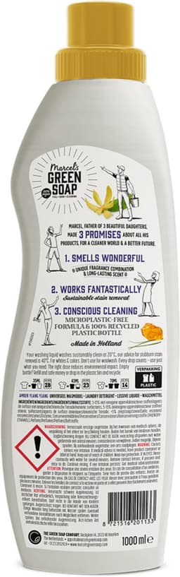 Marcel's Green Soap Universeel Wasmiddel - Amber & Ylang Ylang - 6 x 1L - 138 wasbeurten — thumbnail 4