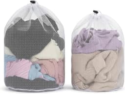 Wasnetten set van 2, herbruikbare waszakken met koordstopper voor kledingbescherming, ideaal voor ondergoed, babykleding en sokken (30 x 40 cm, 40 x 50 cm) — thumbnail 1