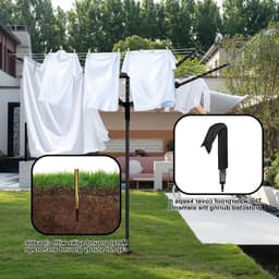 Robuuste Buitenkleding Droogrek met 12 Lijnen en 50 Meter Droogruimte, Verstelbare Hoogte en Vouwbaar Ontwerp voor Efficiënt Kledingdrogen in de Tuin — thumbnail 2