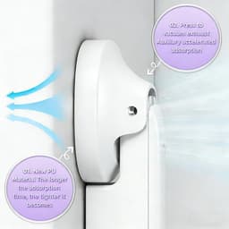 2pcs Opvouwbaar wasrek, wandgemonteerd droogrek met zuignap, uitschuifbaar, draagbare deurhanger voor wasgoed, badkamer, camper en balkon. (Wit) — thumbnail 4