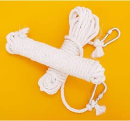 Waslijn Touw - Kledinglijn Outdoor - Kleding Drogen - Anti-Slip Gevlochten - 10 meter - Wit — thumbnail 4