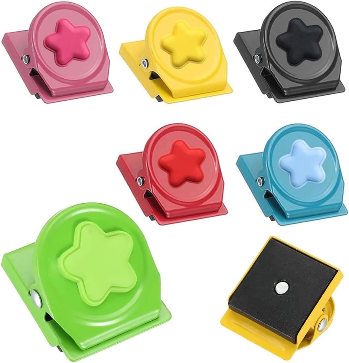 Magnetische Klemmen - Ster Clips - Notities Bevestigen - Sterke Metaalstructuur - 6 Stuks - Kleurrijk — afbeelding 1