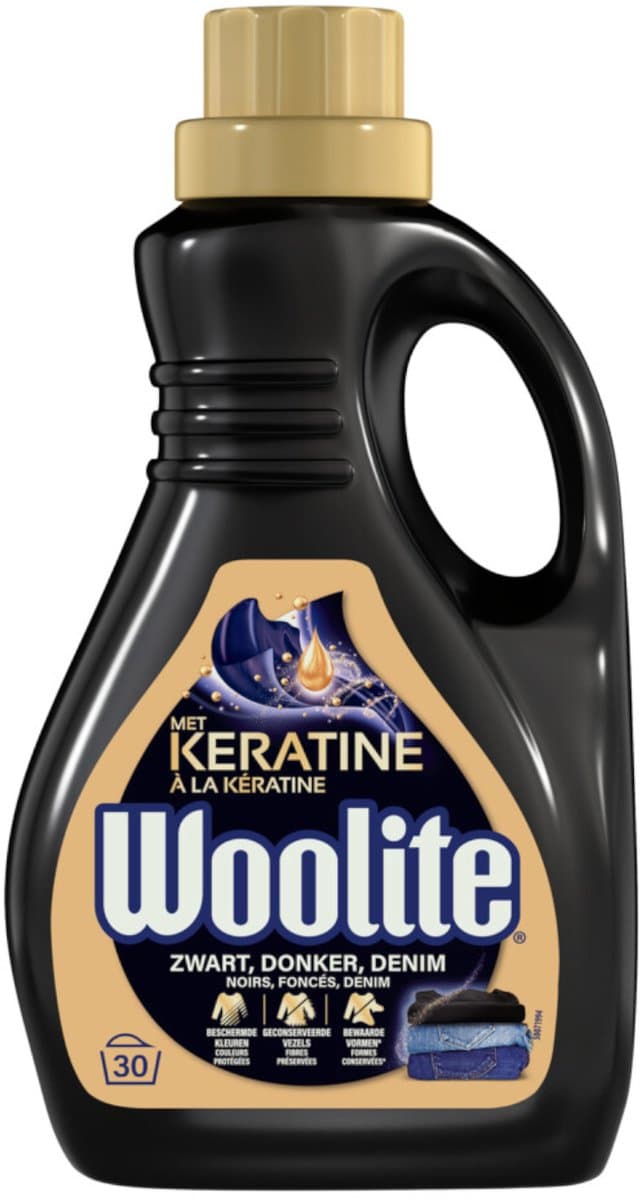 Woolite Wasmiddel Zwart met Keratine - 30 wasbeurten - 1,5 liter — afbeelding 1