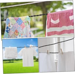 Waslijn Camping - Reiswaslijn Kledinglijn - Kleding Drogen - Antislip Elastisch - 2 stuks - Zwart — thumbnail 3