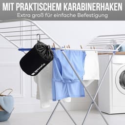 Wasknijperzak - Klemhouder - Wassen ophangen - Robuust Oxford stof - Ruimte 250 klemmen - Zwart — thumbnail 4