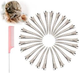 Haarspelden - Haarklemmen - Haar Stylen - Tandloos Design - 24 Stuks - Zilver — thumbnail 1