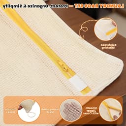 Set van 3 Katoenen Waszakken met Rits - Ideaal voor Wassen, Organiseren en Reizen - Maten 30 x 20 / 40 x 30 / 50 x 40 cm — thumbnail 4