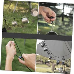 Outdoor Waslijn - Kledinglijn Clips - Reizen Kamperen - Verstelbaar Lichtgewicht - 500 cm - Zwart — thumbnail 2