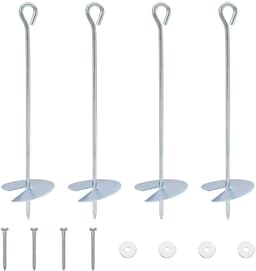 vidaXL - Aardanker - 4 - st - Ø10 - x - 40 - cm - Gegalvaniseerd - Metaal - zilver — thumbnail 1