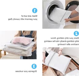 Wasmachine netten voor delicate kleding, 5 stuks waszakken voor blouses, sokken en lingerie — thumbnail 2
