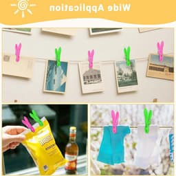 48 Stuks Kleurige Kledingknijpers - Winddichte Plastic Klemmen voor Waslijnen en Sokken, Ideaal voor Buitengebruik en Binnengebruik — thumbnail 4