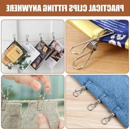 Roestvrijstalen Wasknijpers Set van 100 Stuks, 6cm Clips voor Kleding, Waslijn en Keukenaccessoires — thumbnail 4