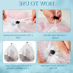 Set van 2 wasnetten met trekkoord voor delicate kleding, ideaal voor wasmachine en reizen, 19.7"x23.7"/23.7"x31.5 — thumbnail 5