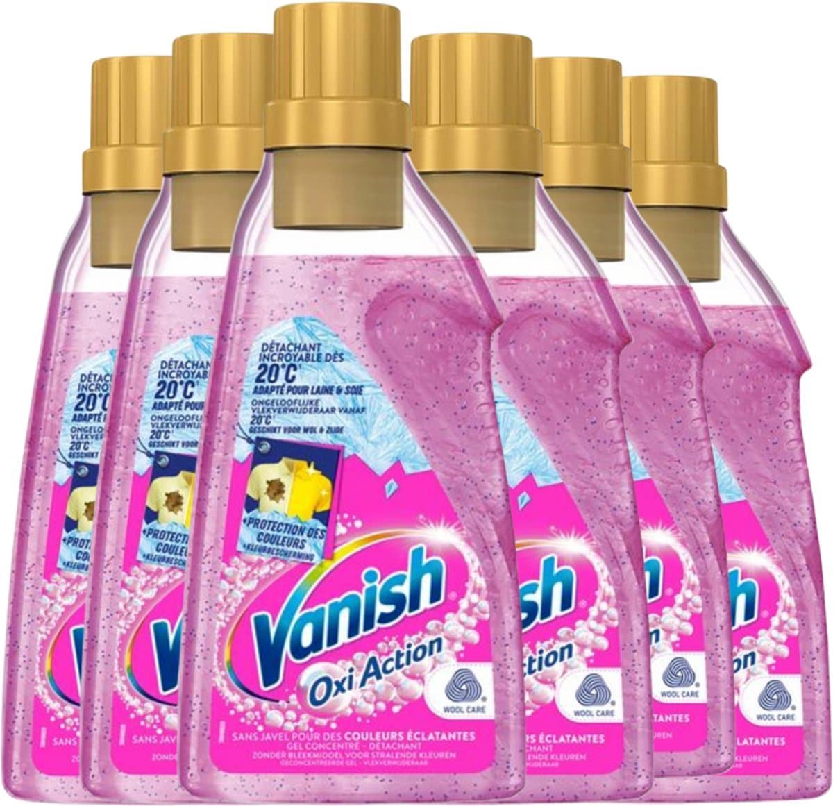 Vanish Oxi Action Wasbooster Gel – Vlekverwijderaar – 6 x 750 ml – Nieuwe Formule – Zonder Bleekmiddel – Anti-Geuroplossing – Geschikt voor Wol & Zijde — afbeelding 1