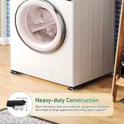 Wasmachine Onderzetter - Apparaat Verhoger - Apparaten Verplaatsen - Verstelbare Lengte - 465-72 cm - Zwart — thumbnail 4