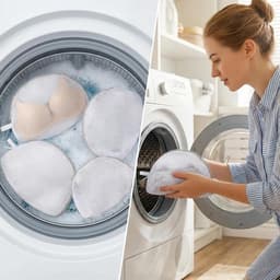 Pakket van 4 kledingfillets voor bh en onderkleding, halfronde zakken 18x16 cm, beschermen de gevoelige kleding voor de wasmachine — thumbnail 2