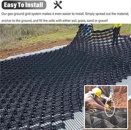 Grind Stabilisator - Oprit Gaas - Bodem Versterken - Hoge Draagkracht - Heavy Duty - Zwart — thumbnail 5