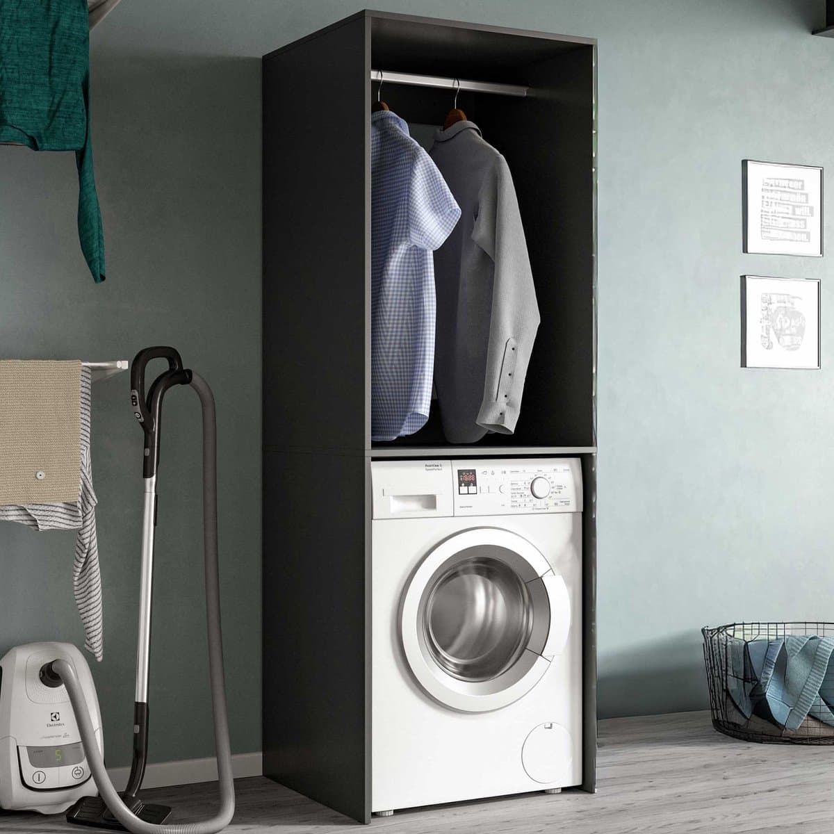 xonox.home Free wasmachinekast (B/H/D: 66x195x60 cm) in antraciet imitatie — afbeelding 1