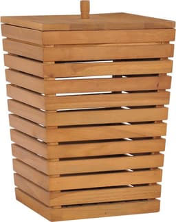vidaXL - Wasmand - 30x30x45 - cm - massief - teakhout — thumbnail 1