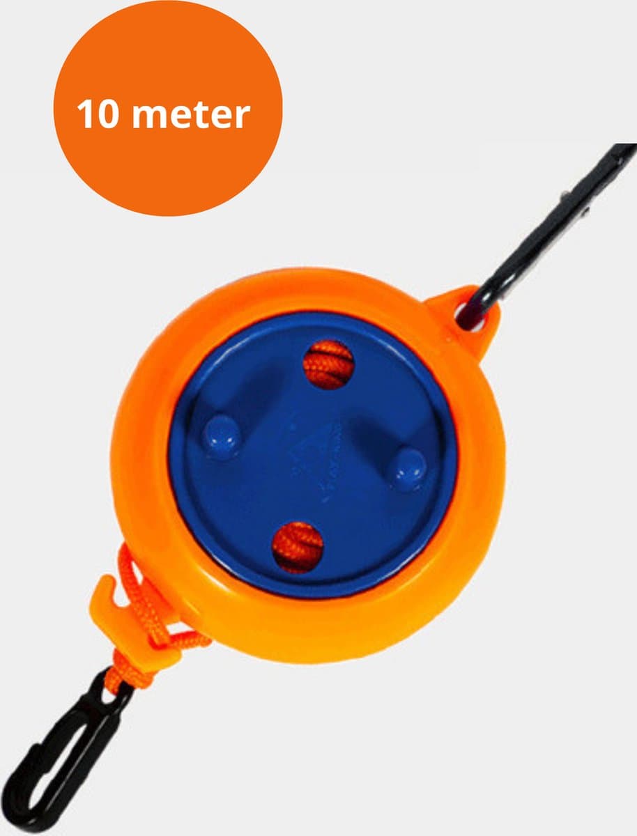 Waslijn Intrekbaar - Draagbaar Droogrek - Kleding Drogen - Winddicht Ontwerp - 10 Meter - Oranje — afbeelding 1