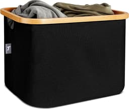 Hennez Laundry Basket Opbergmand 40L zonder deksel - Ikea plank geschikt Laundry Collector - Laundry Bag Rectangular Oxford Fabric and Bamboo Laundry Basket Foldable — thumbnail 1