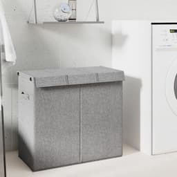 vidaXL - Wasmand - inklapbaar - 64,5x34,5x59 - cm - kunstlinnen - grijs — thumbnail 3