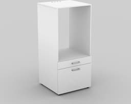 MOBISTOXX Wasmachine Kast - Set van 2 - Wasmachine Verhoger - Wasmachine Ombouw - 134 cm x 65 cm x 144 cm (B x D x H) - Met Lade Voor Wasmand - Voor Wasmachine en Droogkast - Wit — thumbnail 3
