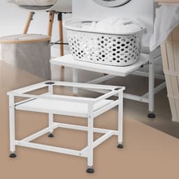 Wasmachine verhoger, Wasmachine Onderstel 62,5x53,5x45 cm met uitschuifbaar plateau in wit ML design — thumbnail 4