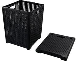 Online Europe, 2 opvouwbare Wasmand, 42L, Zwart,  33 x 33 x 44cm