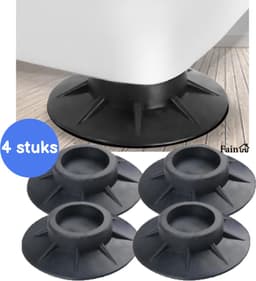 Trillingsdempers wasmachine – Set van 4 stuks – Extra dik - Voetjes wasmachine & droger - Wasmachine demper – Anti trillings / vibratie dempers pads – Antislip rubber – Trillingsmat – Antislipmat - Schokdempers wasmachine — thumbnail 1