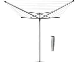 Brabantia Topspinner Droogmolen - 40 m - met Metalen Grondanker - Metallic Grey — afbeelding 1