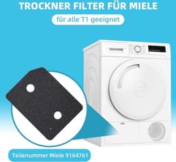 4 stuks - 9164761 droger filters voor Miele T1-serie warmtepompdroger, fijn/grof 207 x 157 x 30 mm wasdroger sokkelfilter — thumbnail 1