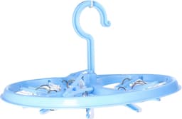 DID Droogcarrousel/droogmolen - 3x - blauw - met 12 knijpers - 26,5 cm — thumbnail 3