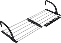 Droogrek Hangend - Wasrek Uitklapbaar - Wanddroogrek - Hangdroogrek - Deur - Balkon - Radiator - Met Sokkenrekje — thumbnail 1