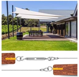 Hangende waslijn roestvrij stalen kabel - hangende roestvrijstalen kabel - 30M wastouw voor buiten - droogrek voor buitenkleding - metalen kabel voor buiten - roestvrijstalen relingkabelset — thumbnail 3
